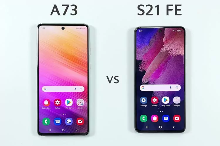 مقایسه سامسونگ A73 با S21 F صفحه نمایش
