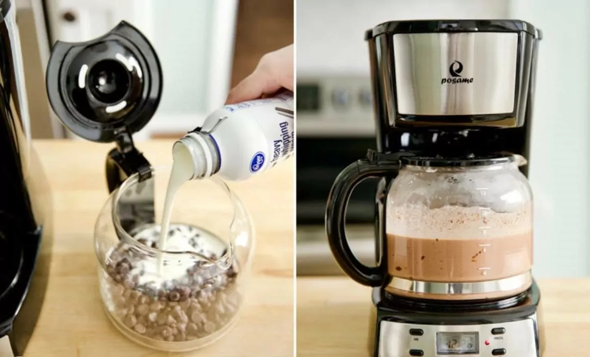درست‌کردن هات چاکلت با کمک قهوه‌ساز برقی